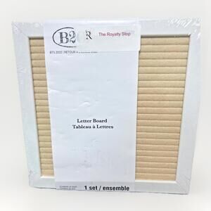 Frame Letter Board Sign Tan Felt White 8x8 164 Alphanumeric Plastic White Pieces